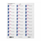 Royal Blue/Fuchsia Swirl bruiloft Etiket (Full Sheet)