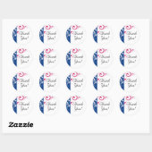 Royal Blue / Fuchsia Swirl Dank u Ronde Sticker (Vel)