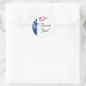 Royal Blue / Fuchsia Swirl Dank u Ronde Sticker (Tas)