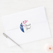 Royal Blue / Fuchsia Swirl Dank u Ronde Sticker (Envelop)