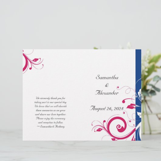 Royal Blue/Fuchsia Swirl Foldable Programme (Staand voorkant)