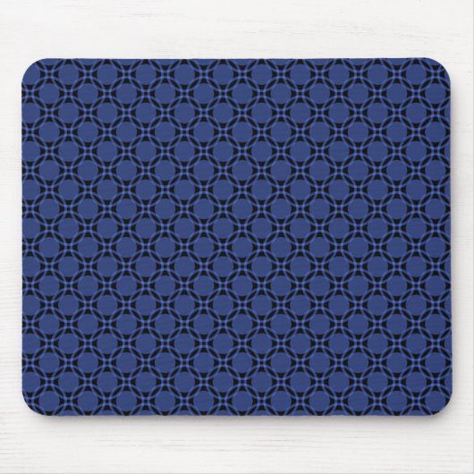 Royal Blue Funky Circles Mousepad Muismat (Voorkant)