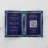 Royal Blue Galaxy Mandala QR-code Indiase Trouwdag (Binnen)