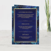 Royal Blue Galaxy Mandala QR-code Indiase Trouwdag (Achterkant)