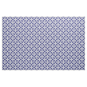 Royal Blue Geometric Pattern Fabric Stof