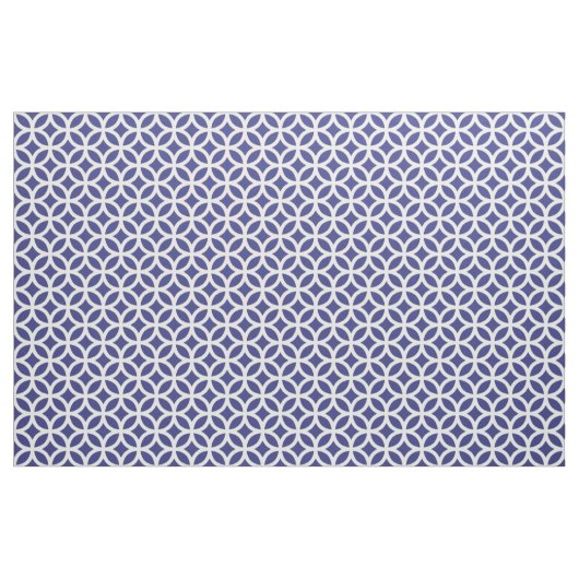 Royal Blue Geometric Pattern Fabric Stof (Yard (91,4 cm))