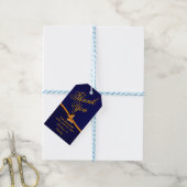 Royal Blue gepersonaliseerd dank u bruiloft gunst Cadeaulabel (Met Touw)