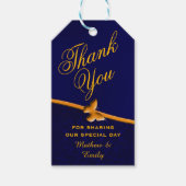 Royal Blue gepersonaliseerd dank u bruiloft gunst Cadeaulabel (Voorkant)