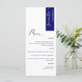 Royal Blue, gepersonaliseerd met gastnaam legant Menu (Staand voorkant)