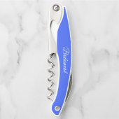 Royal Blue Gepersonaliseerde Bruidsmeisje Kurkentrekker (Voorkant)