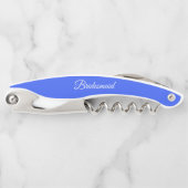 Royal Blue Gepersonaliseerde Bruidsmeisje Kurkentrekker (Voorkant)