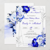 Royal Blue gepersonaliseerde verrassing bruiloft d Kaart (Voorkant / Achterkant)