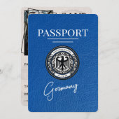 Royal Blue Germany Passport Bewaar de datum Save The Date (Voorkant / Achterkant)