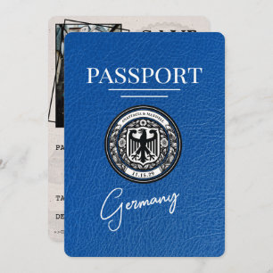 Royal Blue Germany Passport Bewaar de datum Save The Date
