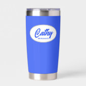 Royal Blue gestileerde bruiloft bruidsmeisje Geïsoleerde Drinkbeker (Voorkant)