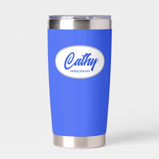 Royal Blue gestileerde bruiloft bruidsmeisje Geïsoleerde Drinkbeker (Voorkant)