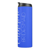Royal Blue gestileerde bruiloft bruidsmeisje Thermosbeker (Geroteerd rechts)