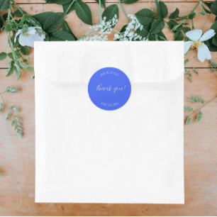 Royal Blue gestileerde bruiloft dank u Ronde Sticker