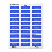 Royal Blue gestileerde naam bruiloft retour adres Etiket (Full Sheet)