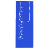 Royal Blue gestileerde script Maid of Honor Wijn Cadeautas (Voorkant)