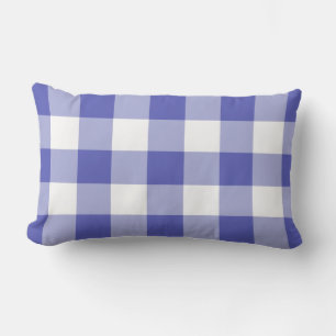Royal Blue Gingham Pattern Buitenkussen
