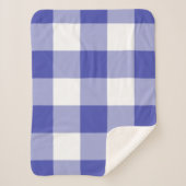 Royal Blue Gingham Pattern Sherpa Deken (Voorkant)