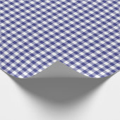 Royal Blue Gingham Wrapping Paper Cadeaupapier (Hoek)