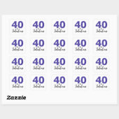 Royal Blue Glitter 40 en Fabulous | 40e verjaardag Vierkante Sticker (Vel)