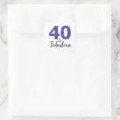 Royal Blue Glitter 40 en Fabulous | 40e verjaardag Vierkante Sticker (Tas)