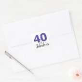 Royal Blue Glitter 40 en Fabulous | 40e verjaardag Vierkante Sticker (Envelop)