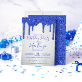 Royal Blue Glitter bestuurt zilvermetallische fees Kaart