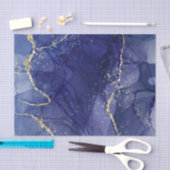 Royal Blue Glitter Cracked Marmer Tissuepapier (Craft)