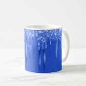 Royal Blue Glitter Drips Koffiemok (Voorkant rechts)