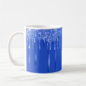 Royal Blue Glitter Drips Koffiemok (Links)