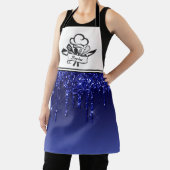 Royal Blue Glitter druppels gepersonaliseerd Schor Schort (Insitu)