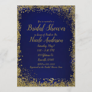 Royal Blue Glitter Glam Modern Vrijgezellenfeest Kaart