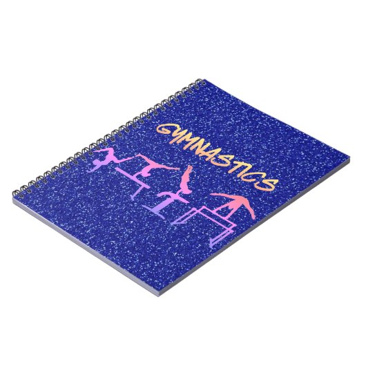 Royal Blue Glitter Gymnastics Notitieboek (Linkerzijde)