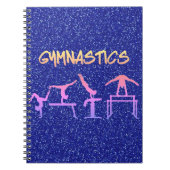 Royal Blue Glitter Gymnastics Notitieboek (Voorkant)
