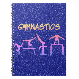 Royal Blue Glitter Gymnastics Notitieboek