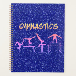 Royal Blue Glitter Gymnastics Planner