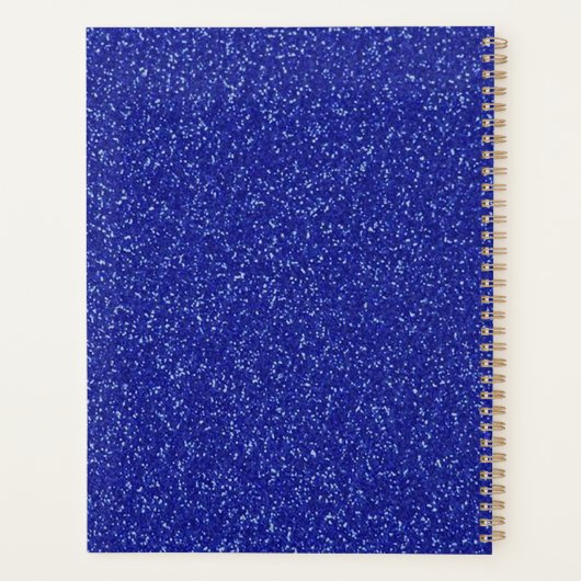 Royal Blue Glitter Gymnastics Planner (Achterkant)