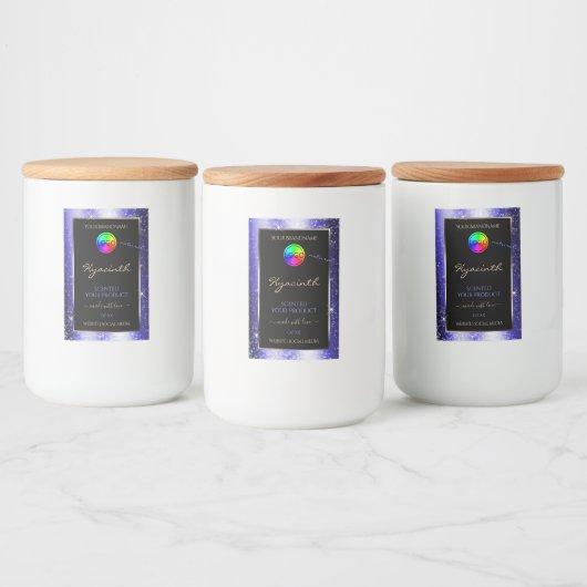 Royal Blue Glitter Lijst Productlabel met Logo Voedselcontainer Etiket (Flessen)