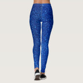 Royal Blue Glitter Navy Galaxy Sparkles Yoga Leggings (Achterkant)