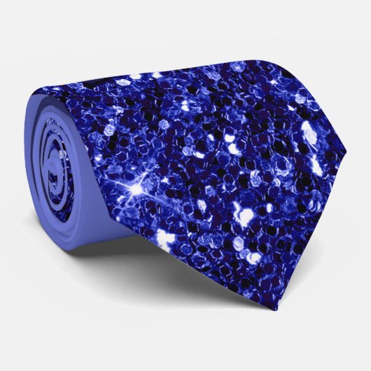 Royal Blue Glitter Necktie Stropdas (Opgerold)
