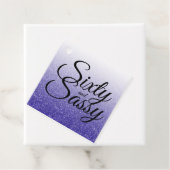 Royal Blue Glitter Ombre 60 Sassy 60th Birthday Bedankjes Labels (In situ)