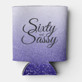 Royal Blue Glitter Ombre 60 Sassy 60th Birthday Blikjeskoeler (Voorkant)