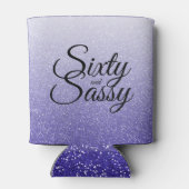 Royal Blue Glitter Ombre 60 Sassy 60th Birthday Blikjeskoeler (Achterkant)