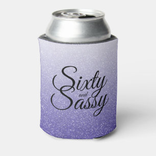 Royal Blue Glitter Ombre 60 Sassy 60th Birthday Blikjeskoeler