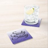 Royal Blue Glitter Ombre 60 Sassy 60th Birthday Kartonnen Onderzetters (Insitu)