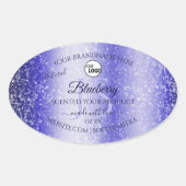 Royal Blue Glitter Product Labels Monogram Logo (Voorkant)